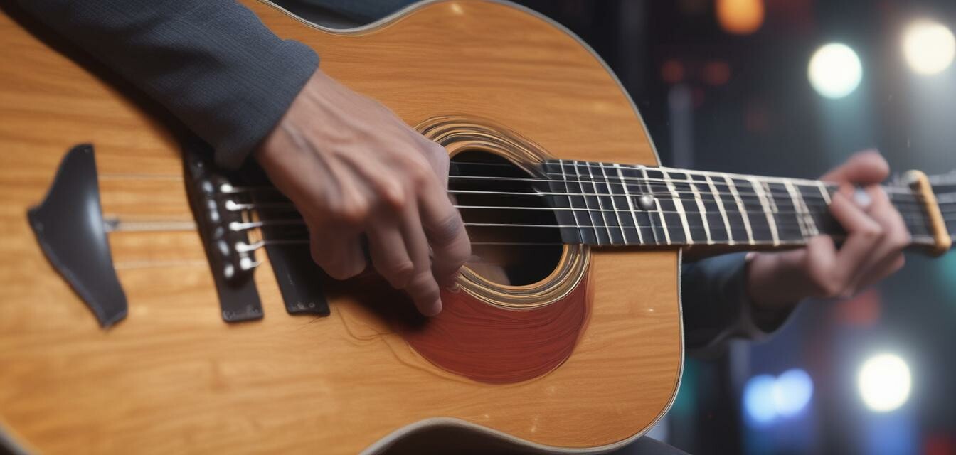 Fender acoustic guitar in action